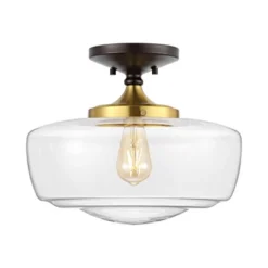 14" Marfa Glass/Iron Farmhouse Modern LED Flush Mount - JONATHAN Y -Adesso Shop GUEST f85ae9ea 8e8e 42a5 b467 b6c71a7b6e28