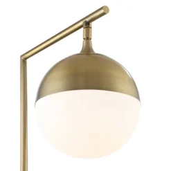 Possini Euro Design Luna Mid Century Desk Table Lamp 26 1/2" High Brass Metal With USB Charging Port Opal Glass Shade For Bedroom Living Room Bedside -Adesso Shop GUEST f89c53b2 207d 4ba2 ab11 a162f05052a5