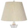Regency Hill Luca Modern Table Lamps 25 1/2" High Set Of 2 Twisted Glass With USB Charging Port Ivory Pleat Drum Shade For Bedroom Living Room Desk -Adesso Shop GUEST f8caea02 da86 4687 a674 1422a8ba3c78