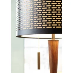 Franklin Iron Works Modern Mid Century Farmhouse Rustic Floor Lamp 64" Tall Bronze Cherry Wood Metal Cream Double Drum Shade For Living Room Reading -Adesso Shop GUEST f90e3c1c 05dc 43c8 a67f eec560936175