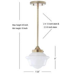 7.2" Adjustable Metal/Glass Kurtz Drop Pendant (Includes Energy Efficient Light Bulb) - JONATHAN Y -Adesso Shop GUEST f92ed4f6 9b06 4edc 9803 d052ecc5d177