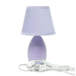9.45" 2pk Petite Ceramic Oblong Bedside Table Desk Lamps With Matching Tapered Drum Shade Purple - Creekwood Home -Adesso Shop GUEST f954ed68 61b1 4693 a499 bc3676d37f06
