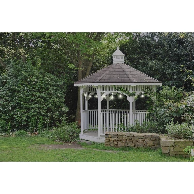 24ct Classic Café Integrated LED Bulb Outdoor String Lights White - White Wire - Enbrighten 7 24ct Classic Café Integrated LED Bulb Outdoor String Lights White - White Wire - Enbrighten - Image 5