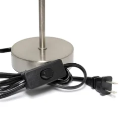 10.5" Petite Metal Stick Bedside Table Desk Lamp In Sand Nickel With Fabric Shade Black - Creekwood Home -Adesso Shop GUEST fa632b6e 8993 4f61 86d0 4481ed11105d 2