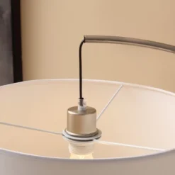 HOMCOM Arc Floor Reading Lamp, Tall Pole Standing Lamp With Hanging Fabric Lampshade For Living Room Or Bedroom, Silver/White 10 HOMCOM Arc Floor Reading Lamp, Tall Pole Standing Lamp With Hanging Fabric Lampshade For Living Room Or Bedroom, Silver/White -Adesso Shop GUEST fa7e46b8 e8b7 42b7 9e53 c348df1cd927