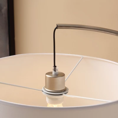 HOMCOM Arc Floor Reading Lamp, Tall Pole Standing Lamp With Hanging Fabric Lampshade For Living Room Or Bedroom, Silver/White 6 HOMCOM Arc Floor Reading Lamp, Tall Pole Standing Lamp With Hanging Fabric Lampshade For Living Room Or Bedroom, Silver/White - Image 4