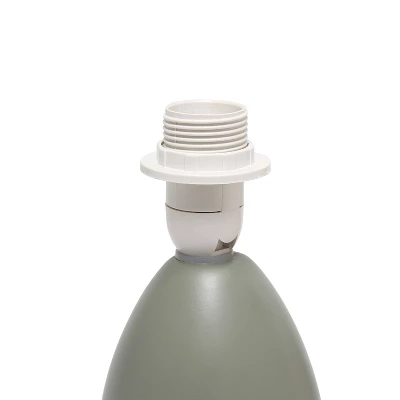 9.45" 2pk Petite Ceramic Oblong Bedside Table Desk Lamps With Matching Tapered Drum Shade Gray - Creekwood Home 8 9.45" 2pk Petite Ceramic Oblong Bedside Table Desk Lamps With Matching Tapered Drum Shade Gray - Creekwood Home - Image 6