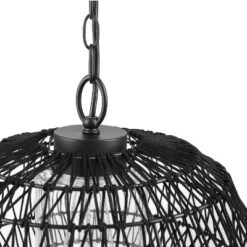 Globe Electric Novogratz X Globe Diego 1-Light Matte Black Woven Fabric Outdoor Plug-In Pendant Light -Adesso Shop GUEST fb0b4b23 7e50 43f8 bf47 34fc6c3a7261