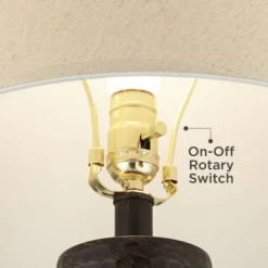 Regency Hill Modern Table Lamp With USB And AC Power Outlet Workstation Charging Base 25" High Hammered Bronze Empire Shade For Living Room Desk -Adesso Shop GUEST fb2a3df0 8f2f 40a2 b913 d6911358a8b1 1