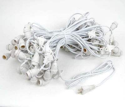 Novelty Lights Globe Outdoor String Lights With 100 Suspended Sockets Suspended White Wire 100 Feet 4 Novelty Lights Globe Outdoor String Lights With 100 Suspended Sockets Suspended White Wire 100 Feet - Image 2