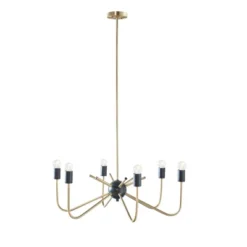 Alexis 6-Light Two-Tone Chandelier Antique Brass/Black - Hampton Hill -Adesso Shop GUEST fceb0cfc 2964 4475 8b6a ac7181b914e7