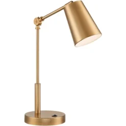 360 Lighting Industrial Modern Desk Lamp With USB And AC Power Outlet 23.5" High Antique Brass Metal For Living Room Bedroom House Bedside 17 360 Lighting Industrial Modern Desk Lamp With USB And AC Power Outlet 23.5" High Antique Brass Metal For Living Room Bedroom House Bedside -Adesso Shop GUEST fd69a193 00ea 4feb 9363 16755dffdfd5