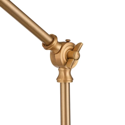 360 Lighting Industrial Modern Desk Lamp With USB And AC Power Outlet 23.5" High Antique Brass Metal For Living Room Bedroom House Bedside 9 360 Lighting Industrial Modern Desk Lamp With USB And AC Power Outlet 23.5" High Antique Brass Metal For Living Room Bedroom House Bedside - Image 7