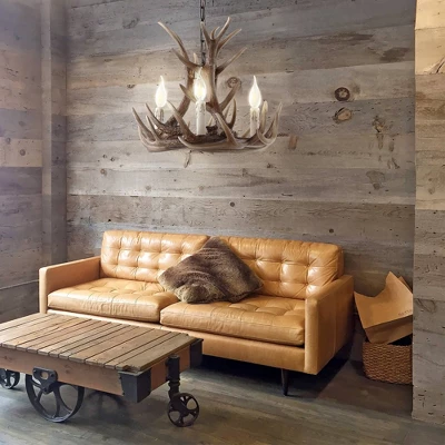 18" LED Adjustable Resin Antler Chandelier Brown - Jonathan Y 3 18" LED Adjustable Resin Antler Chandelier Brown - Jonathan Y