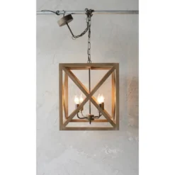 Metal/Wood Chandelier Natural Brown - Storied Home -Adesso Shop GUEST ffb7106c 158d 495c 83c5 e888db68cfe4